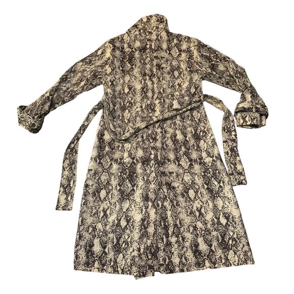 Something Navy womens medium snake skin trench coat jacket business black cream - Picture 3 of 10